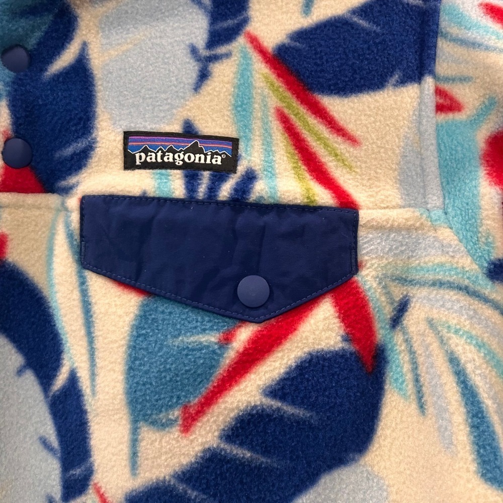 Patagonia Synchilla Fleece Pullover XXS Tropical Leaves Print Womens - Picture 3 of 8